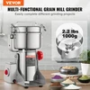 Koduva Elektrinis grūdų malūnėlis VEVOR HC-1000Y, 3000 W, 1000 g, nerūdijantis plienas, 23 x 19 x 37 cm