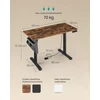 Koduva Elektrinis reguliuojamo aukščio rašomasis stalas, 60 x 120 x 72–120 cm, ruda/juoda