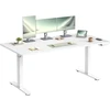 Koduva Elektrinis reguliuojamo aukščio rašomasis stalas, 160 x 80 cm, baltas, su USB-C jungtimi