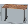 Songmics Elektrinis reguliuojamo aukščio rašomasis stalas, rudas, 120 x 60 x 72-120 cm, 70 kg