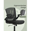Koduva Ergonominė biuro kėdė su tinkline atrama, supimo funkcija, juoda, 62 x 62,4 x 120,4 cm