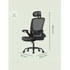 Koduva Ergonominė biuro kėdė su tinkline atrama, supimo funkcija, juoda, 62 x 62,4 x 120,4 cm