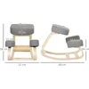 Koduva Ergonominė kėdė su atrama keliams, pilka, biržės mediena, 120 kg