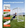 VEVOR Futbolo vartai, PVC, balti, 244 x 182 cm, su tinklu, taikiniu ir kūgeliais