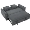 Koduva Futono miegamoji sofa, reguliuojama atlošo dalis, 2 vietų, 2 pagalvės, tamsiai pilka