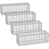 Songmics Gabionų krepšių rinkinys, 4 vnt., 100 x 30 x 30 cm, cinkuotas plienas, sidabrinis