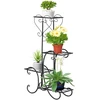 Koduva Gėlių stovas iš metalo, 4 pakopos, juodas, 45 x 24,5 x 80 cm