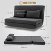 Koduva Grindų kėdė su atlošu, kordurojaus sulankstoma sofa-lova, tamsiai pilka, 135 x 88 x 74 cm