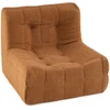 Koduva Grindų sofa-pufas, teddy pliušas ir putplastis, ruda, 86 x 86 x 72 cm
