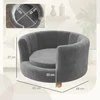 Koduva Gyvūnų sofa šunims ir katėms, medinės kojos, pakelta, pilka, 65 x 64 x 37 cm