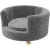 Koduva Gyvūnų sofa šunims ir katėms, medinės kojos, pakelta, pilka, 65 x 64 x 37 cm