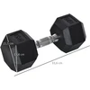 Koduva Hantelis su rifliuota rankena, ketaus hantelis, 1 x 15 kg, juodas