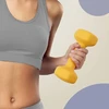 Koduva Hantelių rinkinys, 2 vnt., 2 x 1kg, geltonas, ketaus su neopreno danga