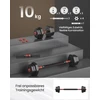 Songmics Hantelių rinkinys su jungiamuoju strypu, 10 kg, juodas, šešiakampis