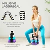 Virdulys Koduva Hantelių rinkinys su laikymo stovu, 6 hanteliai, 12 kg, rožinė, šviesiai mėlyna, violetinė