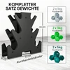 Sofa Koduva Hantelių rinkinys su laikymo stovu, 6 vnt., 2 x 1kg, 2 x 3kg, 2 x 5kg, pilka / žalia / turkio