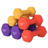 Songmics Hantelių rinkinys su stovu, 6 vnt., 1–2kg, ketaus su vinilo danga, geltona, oranžinė, violetinė