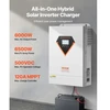 VEVOR Hibridinis saulės inverteris EM6200-48L, 6000 W, 48 V DC į vienfazį 220/230 V AC, 45 x 31 x 13 cm
