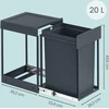 Koduva Įmontuojama virtuvės šiukšliadėžė spintelei, 20 l, pilka, 34,7 x 25,7 x 43,4 cm