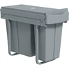 Koduva Ištraukiamas šiukšliadėžės įdėklas, virtuvės atliekų konteineris su 2 išimamais kibirėliais, rankena, 30 l (20 l + 10 l), metalas, pilkas