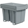 Koduva Ištraukiamas šiukšliadėžės įdėklas, 2 x 20 l, pilkas, plastikas ir metalas