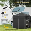 Koduva Juoda sulankstoma 2 × 2 m pavėsinė su 4 nuimamomis sienelėmis