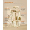 Songmics Kačių draskyklė 136 cm, 3 platformos, urvelis ir guoliai, smėlio smėlio spalvos