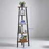 Songmics Kampinė knygų lentyna su 5 lentynomis, ruda-juoda, 37,2 x 37,2 x 159 cm