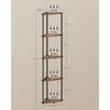 Songmics Kampinė lentyna su 5 lentynomis, 38,3 x 27 x 139 cm, medžio drožlių plokštė ir plienas, sendinta ruda