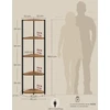 Songmics Kampinė lentyna su 5 lentynomis ir LED apšvietimu, 24,8 x 48 x 146,6 cm, ruda