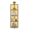 Songmics Kampinė lentyna su 5 lentynomis ir LED apšvietimu, 24,8 x 48 x 146,6 cm, ruda