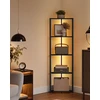Songmics Kampinė lentyna su 5 lentynomis ir LED apšvietimu, juoda, 24,8 x 48 x 146,6 cm