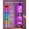 Songmics Kampinė lentyna su 5 lentynomis ir LED apšvietimu, 24,8 x 48 x 146,6 cm, ruda