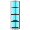 Songmics Kampinė lentyna su 5 lentynomis ir LED apšvietimu, juoda, 24,8 x 48 x 146,6 cm