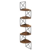 Songmics Kampinė lentyna, tvirtinama prie sienos, 5 lentynų, 20 x 20 x 127,5 cm, ruda-juoda