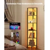 Sofa VEVOR Kampinė lentyna su LED apšvietimu, 6 pakopų, metalas ir MDF mediena, juoda / ruda, 28,5 x 28,5 x 171,5 cm
