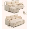 Koduva Kampinė sofa-lova, sulankstoma svečių sofa su patalynės dėže, pagalvėlėmis, smėlio