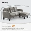 Koduva Kampinė sofa su keičiamu šezlongu, L formos, pilkai ruda, 186 x 130 x 84 cm