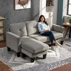 Koduva Kampinė sofa su keičiamu šezlongu, L formos, pilkai ruda, 186 x 130 x 84 cm