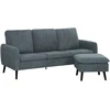 Koduva Kampinė sofa su pufu, 3 vietų, tamsiai pilka