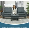 Koduva Kampinė sofa su pufu, 3 vietų, tamsiai pilka