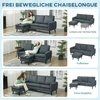 Koduva Kampinė sofa su pufu, 3 vietų, tamsiai pilka