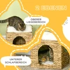 Koduva Katės guolis iš vandens hiacinto žolės, 2 gulimos vietos, 2 plaunami pagalvėlės, natūrali ir balta