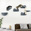 Koduva Katzen kletterwand set kačių sieninis laipiojimo rinkinys, 4 dalių, pilkas, su hamaku, draskymo lenta ir šuolių platformomis