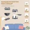 Koduva Katzen kletterwand set kačių sieninis laipiojimo rinkinys, 4 dalių, pilkas, su hamaku, draskymo lenta ir šuolių platformomis