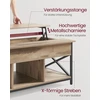 Songmics Kavos staliukas su atvira ir paslėpta daiktų laikymo vieta, 60 x 120 x (48–62) cm, rudas-juodas