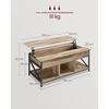 Songmics Kavos staliukas su atvira ir paslėpta daiktų laikymo vieta, 60 x 120 x (48–62) cm, rudas-juodas