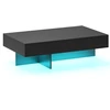 Koduva Kavos staliukas su LED apšvietimu, 3 stalčiais, juodas spalvos