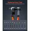 VEVOR Kniedžių veržlių įrankio rinkinys DY-8809, 21 cm, oranžinis / juodas, su 10 antgalių ir 100 veržlių