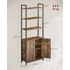 Songmics Knygų lentyna, 6 aukštų, 24 x 60 x 159,5 cm, vintažinė ruda, juoda
